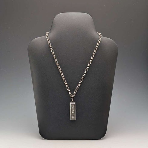 1977 British Britannia Silver Jubilee Ingot Pendant & Extra Thick Pure Silver Chain, 45.5g in total