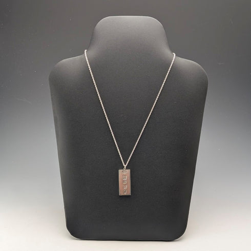 1977 British Sterling Silver Jubilee Ingot Pendant & Sterling Silver Chain Total 19.3g RPB