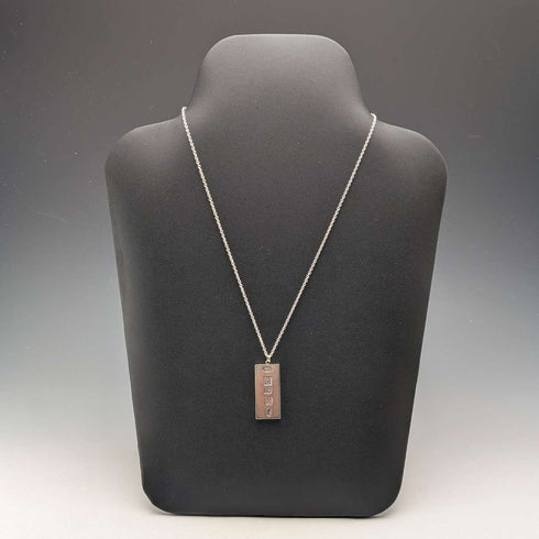 1977 British Sterling Silver Jubilee Ingot Pendant & Sterling Silver Chain Total 19.3g RPB