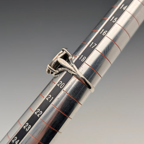 British vintage 3 pence silver coin sterling silver signet ring (size 19)