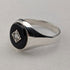 1987 British vintage sterling silver signet ring with onyx (size 20)