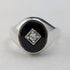 1987 British vintage sterling silver signet ring with onyx (size 20)