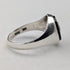 1987 British vintage sterling silver signet ring with onyx (size 20)