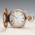 British antique Russell pocket watch, gold plated half hunter case, in good working order
