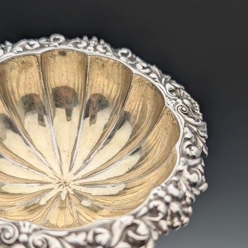 1820s British antique sterling silver salt dish pair, total weight 230g, Barnard family