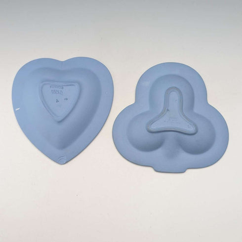 Vintage British Wedgwood Jasperware dish pair in pale blue