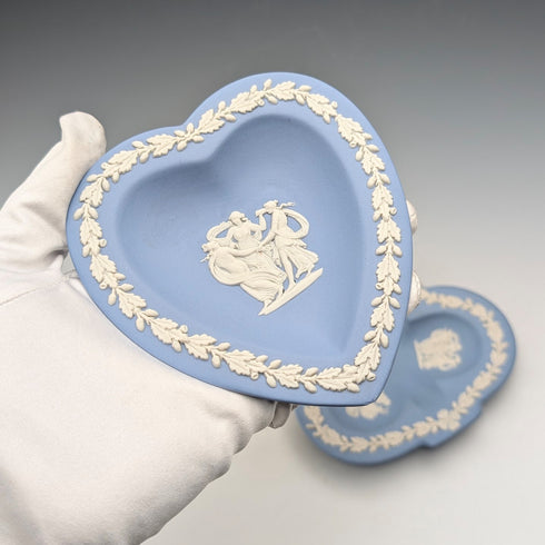 英國復古韋奇伍德碧玉餐具一對淡藍色