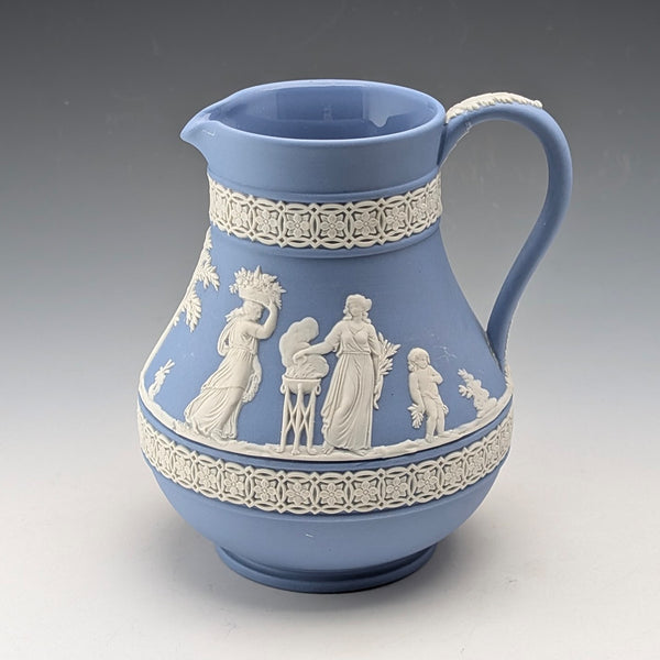 British Vintage Wedgwood Jasperware Water Jug in Pale Blue