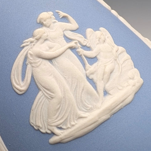 British vintage Wedgwood Jasperware vase in pale blue