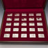 1977 British sterling silver jubilee ingot set of 25, 641g total, in wooden box, John Pinches