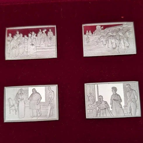 1977 年英國純銀禧年錠,25 件套,總重 641 克,木盒包裝,John Pinches