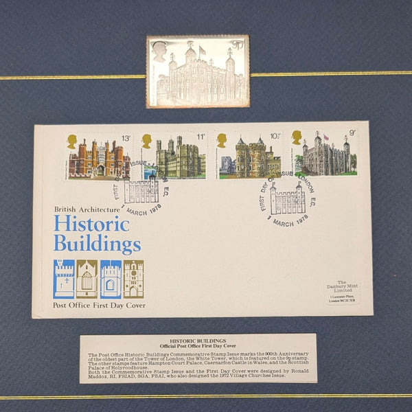 1978年英國首日封【倫敦塔】紀念郵票及純銀錠(50公克)套裝