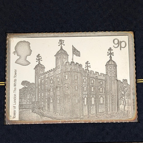 1978年英國首日封【倫敦塔】紀念郵票及純銀錠(50公克)套裝