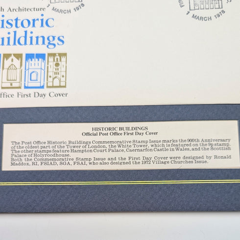 1978年英國首日封【倫敦塔】紀念郵票及純銀錠(50公克)套裝