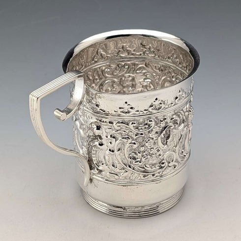 1900年頃 英国アンティーク シルバープレート製 マグカップ JP&S