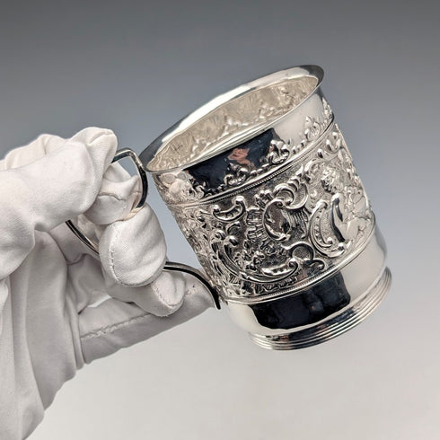 1900年頃 英国アンティーク シルバープレート製 マグカップ JP&S