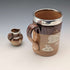 Circa 1900 British antique sterling silver decorated ceramic mug and mini cream jug Mappin & Webb