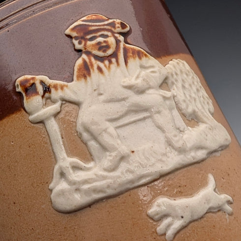 1900年頃 英国アンティーク 純銀装飾 陶器製マグカップ&ミニクリームジャグ Mappin&Webb