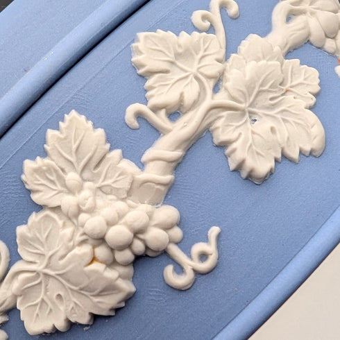 復古英國 Wedgwood Jasperware 淡藍色圓形糖果盒