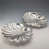Vintage British silver plate large shell dish pair