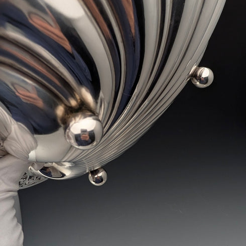 英国ヴィンテージ シルバープレート製 大型シェル型ディッシュ ペア