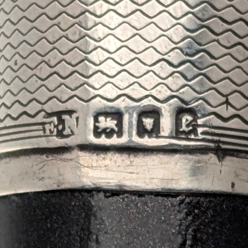 1920年英國古董黑軸純銀圓柄手杖88公分Ebenezer Newman