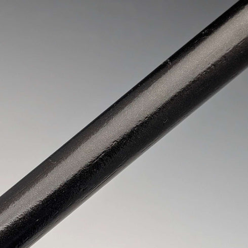 1920 British antique black shaft sterling silver round handle walking stick 88cm Ebenezer Newman