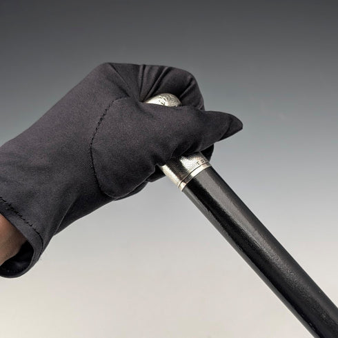 1920年英國古董黑軸純銀圓柄手杖88公分Ebenezer Newman