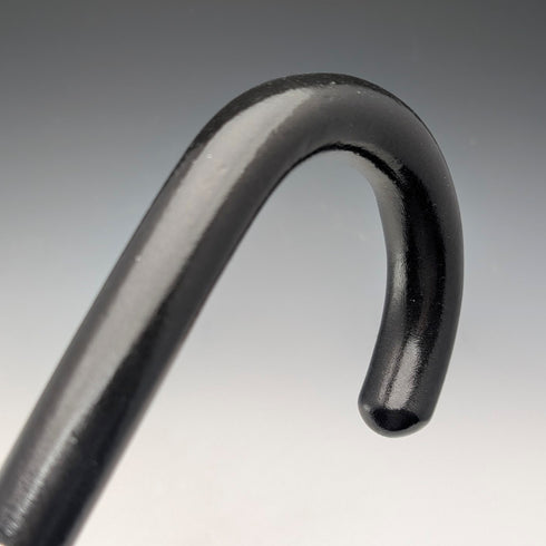 1944年 英国ヴィンテージ ブラックシャフト 曲がりハンドル 純銀装飾 ステッキ 杖 83cm K&SLD