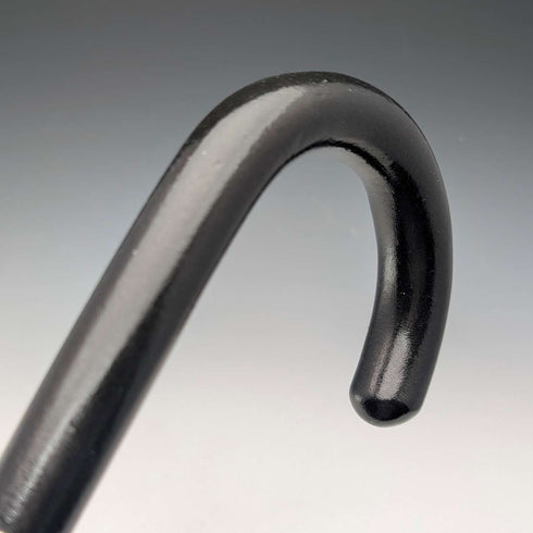 1944 British vintage black shaft curved handle pure silver decorated walking stick 83cm K&SLD