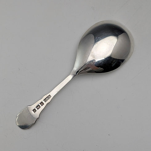 1982 British vintage sterling silver tea caddy spoon 13g with thistle decoration JB Chatterley