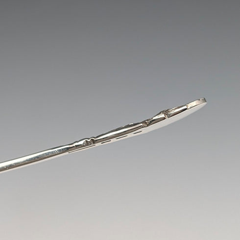 1982 British vintage sterling silver tea caddy spoon 13g with thistle decoration JB Chatterley