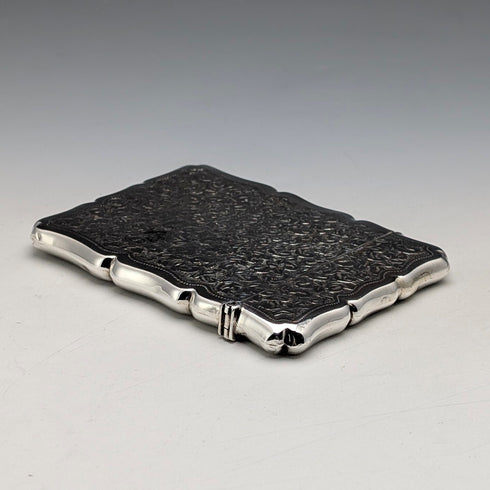 1906 年英國古董花卉雕刻純銀卡片盒 51 克 William Atkin