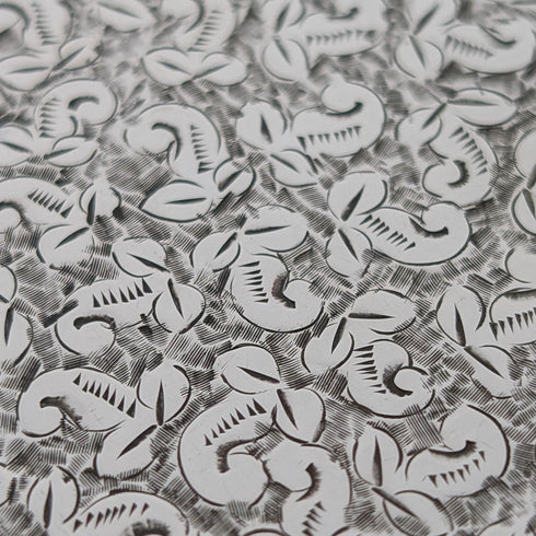 1906 年英國古董花卉雕刻純銀卡片盒 51 克 William Atkin