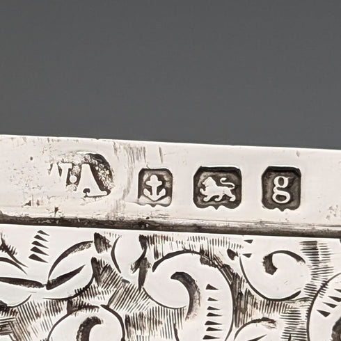 1906 年英國古董花卉雕刻純銀卡片盒 51 克 William Atkin