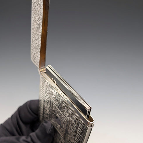 1881 年英國古董莎士比亞雕刻純銀卡片盒 77 克喬治聯合