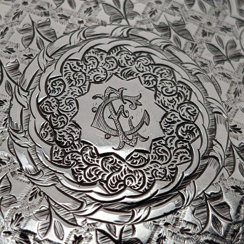 1875年 英国アンティーク 純銀製 両開き型カードケース 75g Frederick Marson