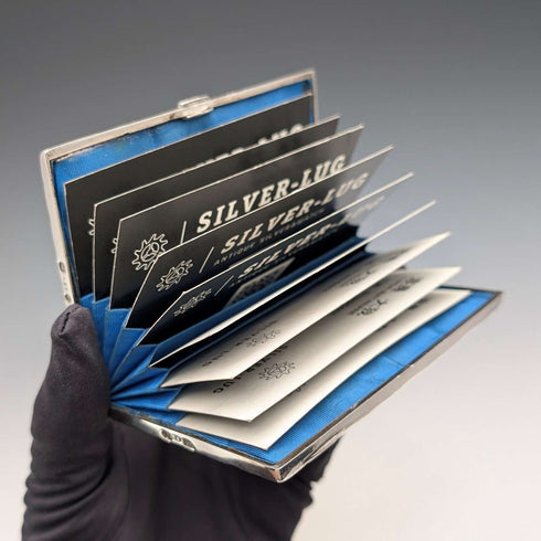 1875年 英国アンティーク 純銀製 両開き型カードケース 75g Frederick Marson