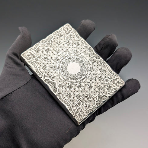 1875 英國古董純銀雙門卡盒 75 克 Frederick Marson