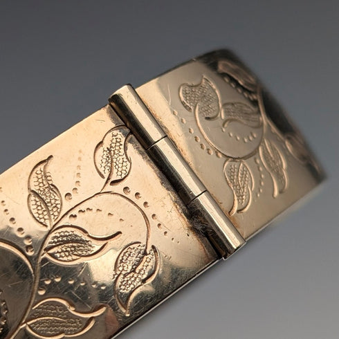 Vintage 9ct Gold Filled Floral Engraved Bracelet L&Co