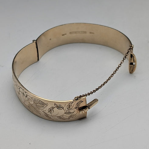 Vintage 9ct Gold Filled Floral Engraved Bracelet L&Co
