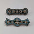 Pair of vintage micro-mosaic brooches with floral embellishment