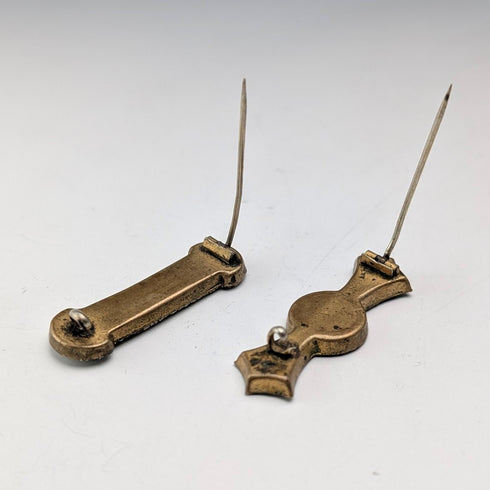 ヴィンテージ マイクロモザイク ブローチペア フローラル装飾