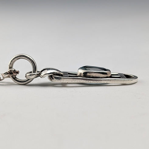 ヴィンテージ 純銀&ブルーストーンペンダント 純銀ネックレス付き