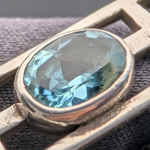 ヴィンテージ 純銀&ブルーストーンペンダント 純銀ネックレス付き