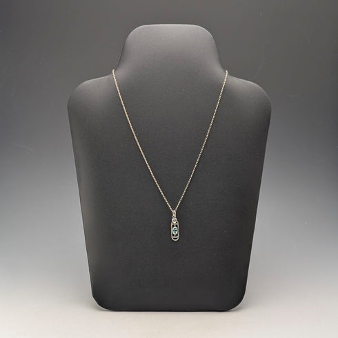 ヴィンテージ 純銀&ブルーストーンペンダント 純銀ネックレス付き