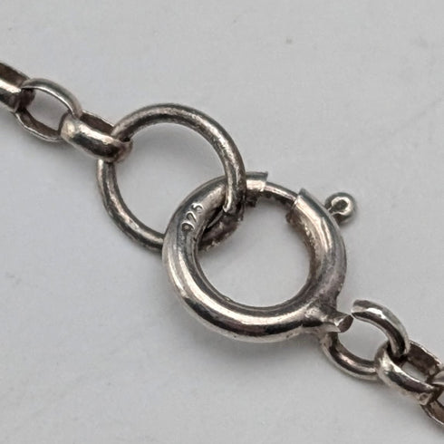 ヴィンテージ 純銀&ブルーストーンペンダント 純銀ネックレス付き