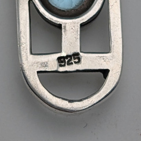 ヴィンテージ 純銀&ブルーストーンペンダント 純銀ネックレス付き