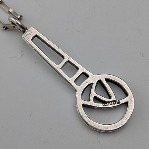 ヴィンテージ アーツ&クラフツデザイン純銀ペンダント 純銀ネックレス付き