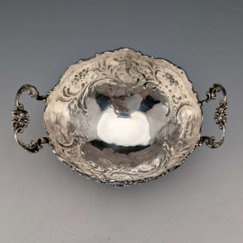 Circa 1900 German antique 800 silver two-handle bowl 140g